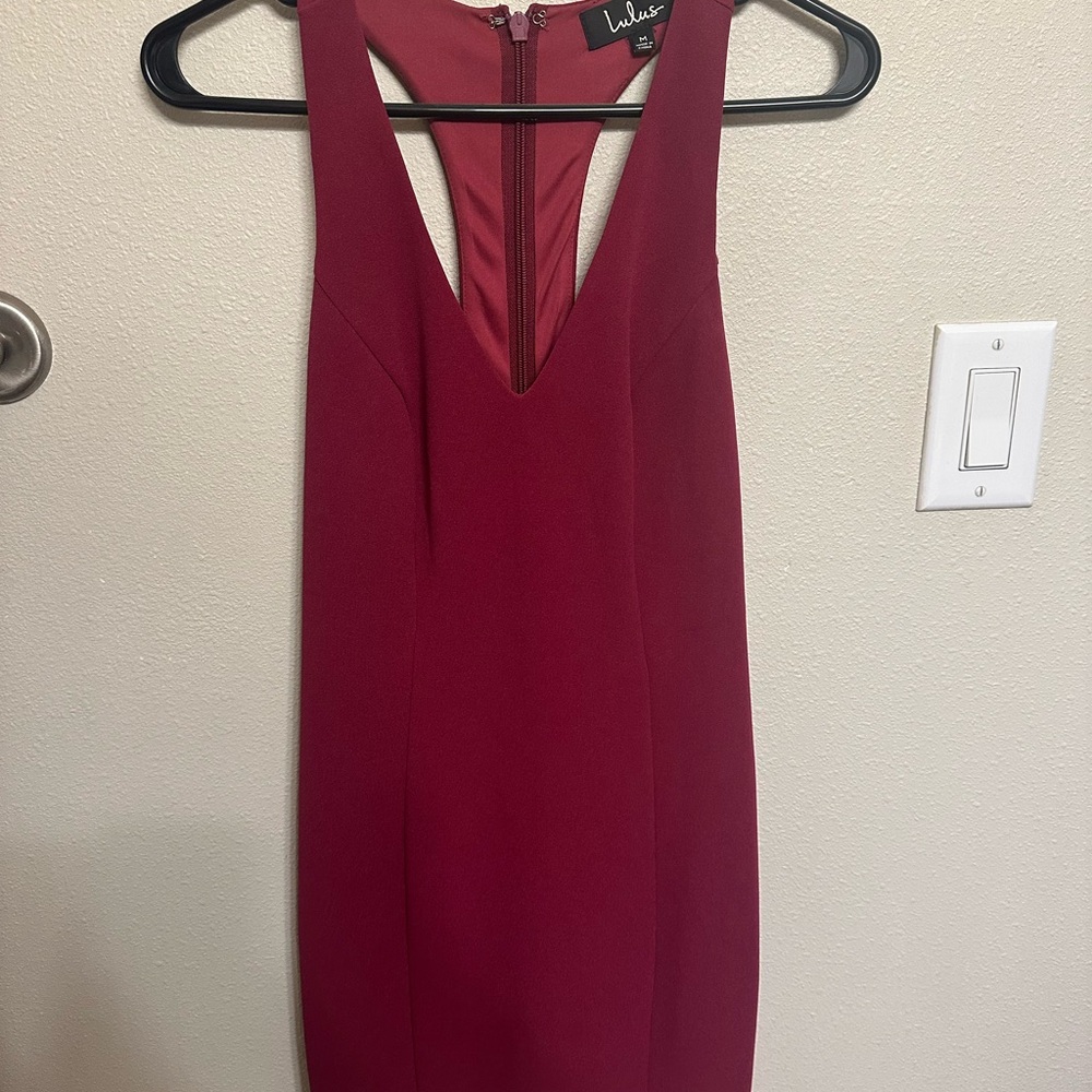Lulu's Burgundy Sleeveless Dress